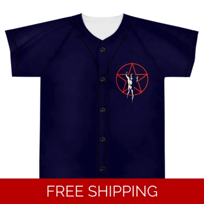 Custom Baseball Jersey Red Star Man
